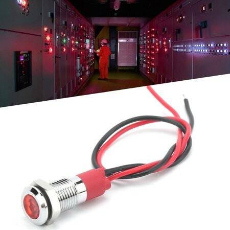 22-28V 8mm Water Clear Orange LED Indicator Light With 20cm Cable - 5