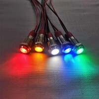 22-28V 8mm White LED Indicator Light With 20cm Cable - 2