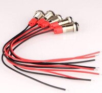 22-28V 8mm White LED Indicator Light With 20cm Cable - 3