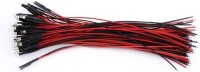 220V 3mm Water Clear Red LED Indicator Light With 20cm Cable - 1