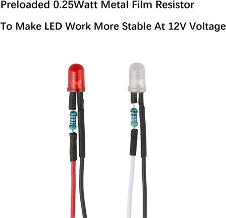 220V 5mm Orange LED Indicator Light With 20cm Cable - 4