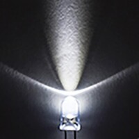 220V 5mm White LED Indicator Light With 20cm Cable - 5