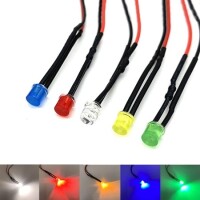 220V 5mm Yellow LED Indicator Light With 20cm Cable - 5