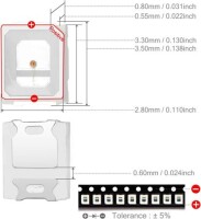 2835 0.2W SMD LED Red - 3