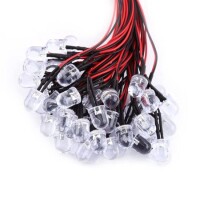 28mm Leg 10mm LED Water Clear Pure Green Use 3V 20mA - 1