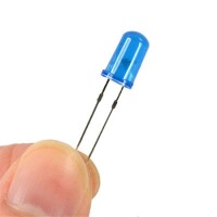 28mm Leg 5mm Flat LED Water Clear Blue Use 3V 20mA - 4