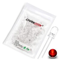 28mm Leg 5mm LED Water Clear Red+Blue CA Use 2V 20mA - 1