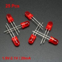 28mm Leg 5mm LED Water Clear Red+Yellow Green CC Use 2V 20mA - 3