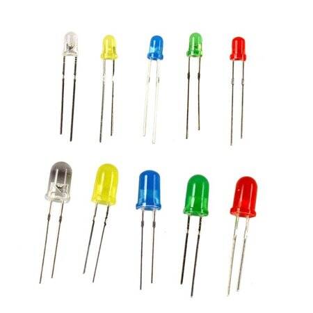 28mm Leg LED 5mm Water Clear pure Green Use 3V 20mA - 2