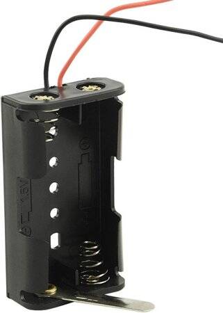 2x AA Battery Holder Box With Alligator Clips Without Cover - 3