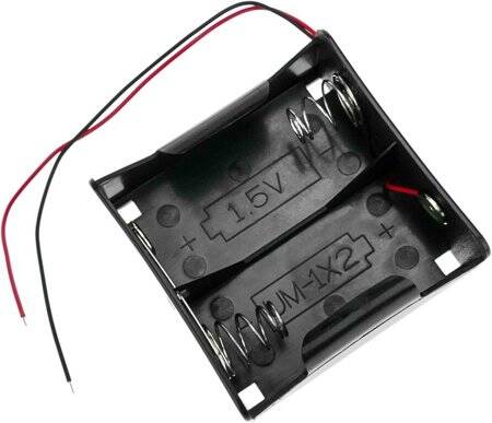 2x LR20 Battery Holder Box With Cover And Switch - 3