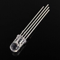 30-40V 5mm Water Clear Ice Blue LED Indicator Light With 20cm Cable - 2