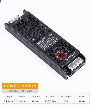 300W 12V 25A Ultra Thin Led Dedicated Power Supply With Fan - 3