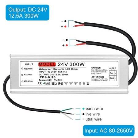 300W 24V 12.5A Ultra Thin Led Dedicated Power Supply With Fan - 2