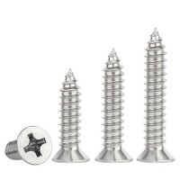 304 Stainless Steel Cross Recessed Countersunk Head Tapping Screws M1-4x6 - 1