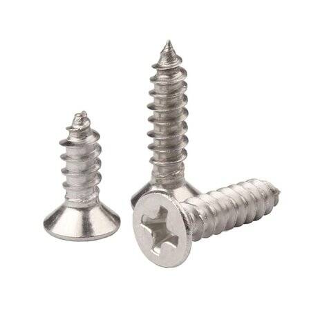 304 Stainless Steel Cross Recessed Countersunk Head Tapping Screws M1-4x6 - 2