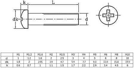 304 Stainless Steel Cross Recessed Pan Head Screw M3 12mm - 5