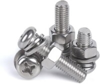 304 Stainless Steel Cross Recessed Pan Head Screw M4 16mm - 1