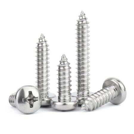 304 Stainless Steel Cross Recessed Pan Head Self-tapping screw M3 16mm - 1