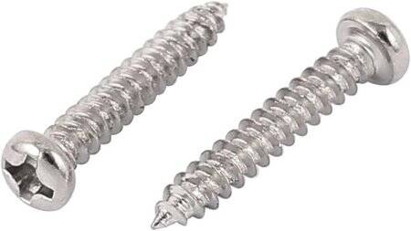 304 Stainless Steel Cross Recessed Pan Head Self-tapping screw M3 16mm - 2