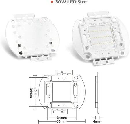 30W SMD High Power LED Bulb Red - 5