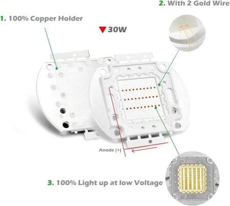 30W SMD High Power LED Bulb Yellow - 3