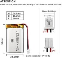 351015 500MAH 3.7V Lithium Rechargeable Battery Size: 3.5x10x15mm - 3