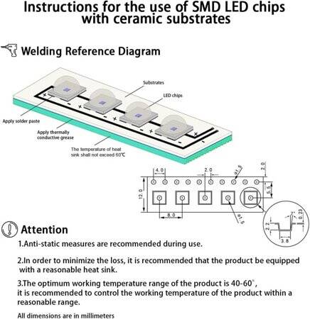 3535 3W Ball Head 120° SMD LED Blue - 5