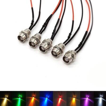 3V 5mm Warm White LED Indicator Light With 20cm Cable - 2