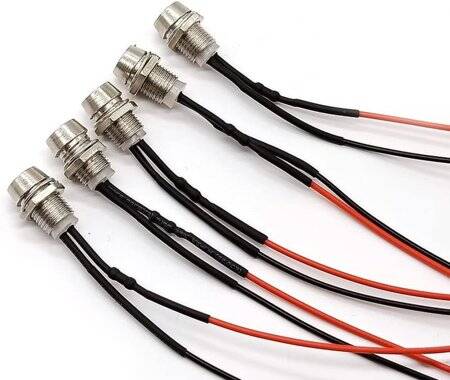 3V 5mm Warm White LED Indicator Light With 20cm Cable - 5