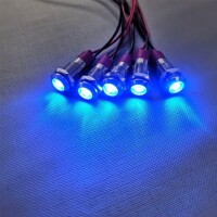 3V 8mm Water Clear Red LED Indicator Light With 20cm Cable - 2