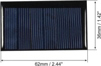 3V 90MA Polycrystalline Drop Solar Panel Size:62x36mm - 2