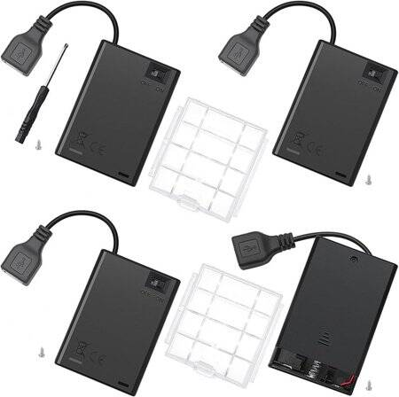 3x AAA Battery Holder Box With Switch And Usb Plug - 1