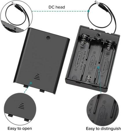 3x LR20 Battery Holder Box With Switch Without Cover - 4