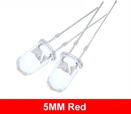 48-72V 5mm Water Clear Ice Blue LED Indicator Light With 20cm Cable - 5