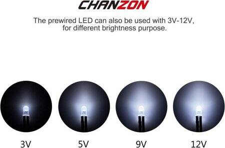 48-72V 5mm White LED Indicator Light With 20cm Cable - 4