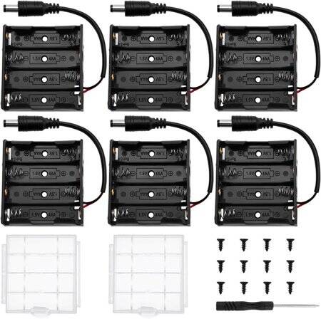 4x AA Battery Holder Box With SM Male Plug Without Cover Back-to-Back - 1