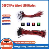 5-9V 5mm Water Clear Red LED Indicator Light With 20cm Cable - 5