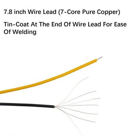 5-9V 5mm Yellow LED Indicator Light With 20cm Cable - 5