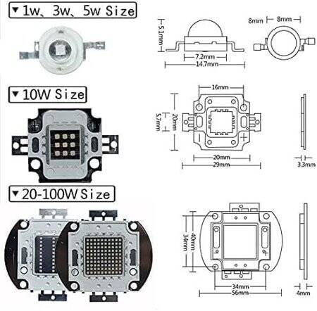 50W SMD High Power LED Bulb 380-385nm Purple - 3