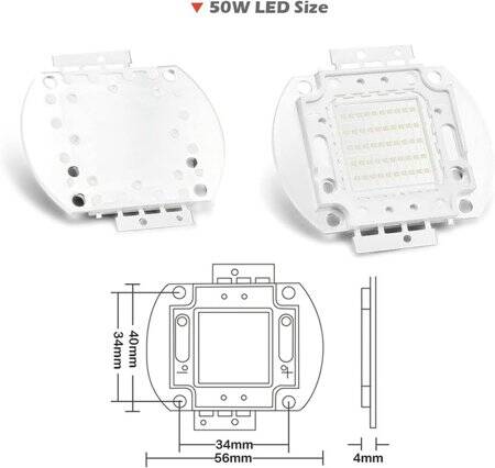 50W SMD High Power LED Bulb Blue - 5