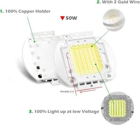 50W SMD High Power LED Bulb Cold White - 5