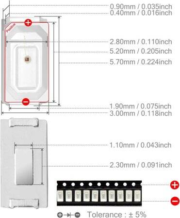 5730 (5630) 0.2W SMD LED Natural White - 3