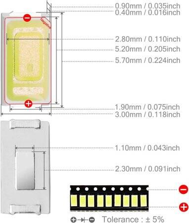 5730 (5630) 0.SMD 5W LED Natural White - 3