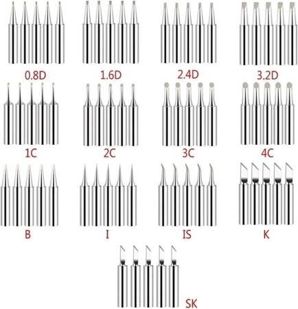 5pcs/set 900M-T Soldering Iron Tip-B-IS-I-2-4D-K - 3