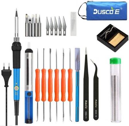 60W Adjustable Temperature Soldering Iron With 5pcs Soldering Tips EU Plug High Quality - 2