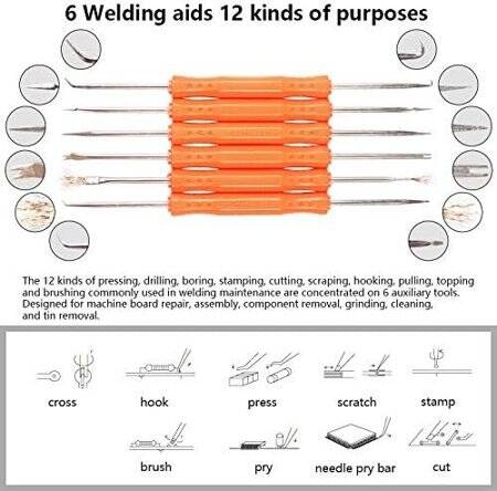 60W Adjustable Temperature Soldering Iron With 5pcs Soldering Tips EU Plug High Quality - 4