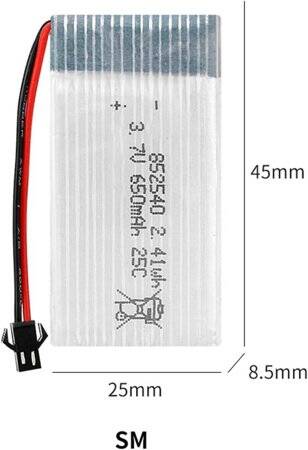 852540 650MAH 3.7V High Quality Lithium Rechargeable Battery - 2