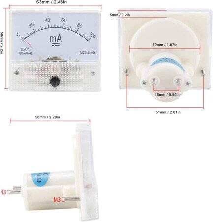 85C1-A DC Pointer Ammeter Measuring Range:DC0-1A - 2