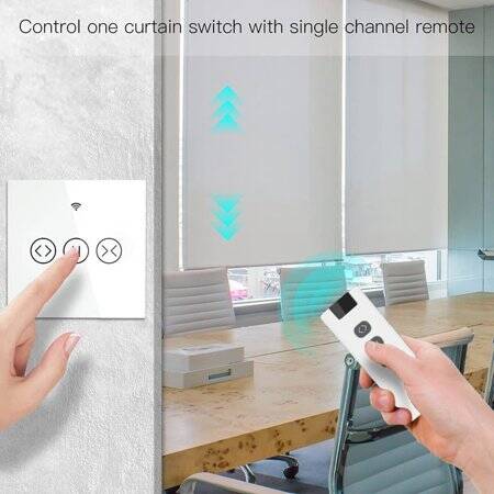 9 Channel RF433 Curtain Remote Control With Battery - 2